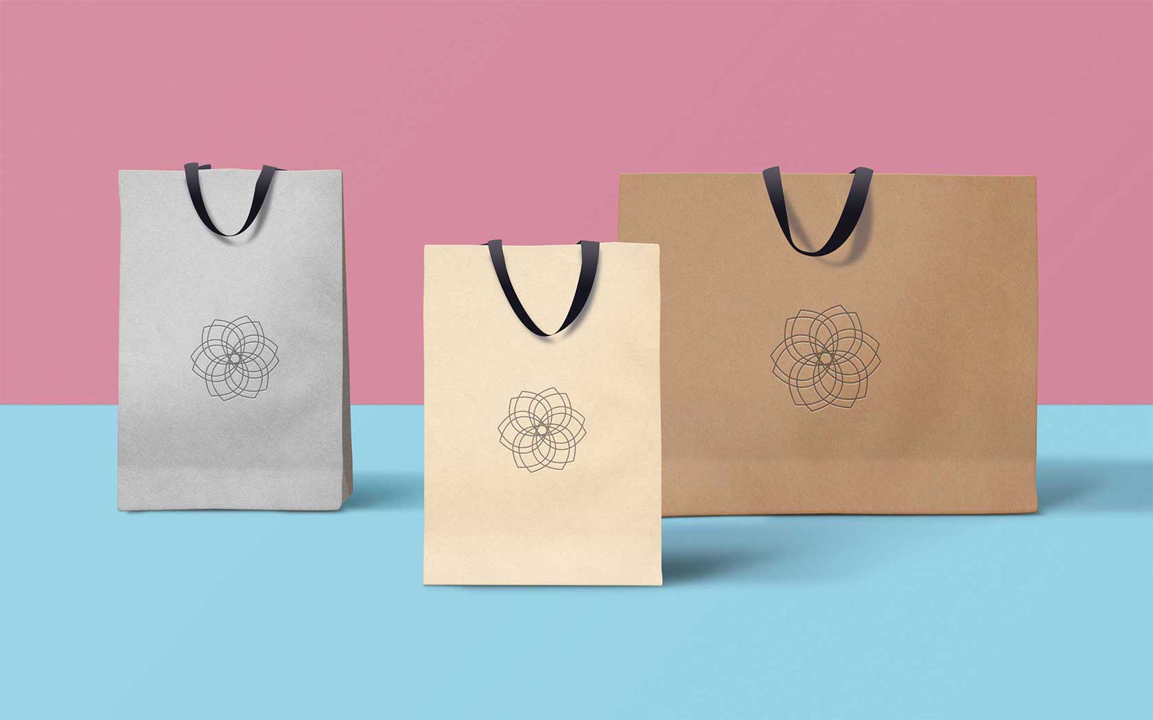 Concept branding of assorted paper bags